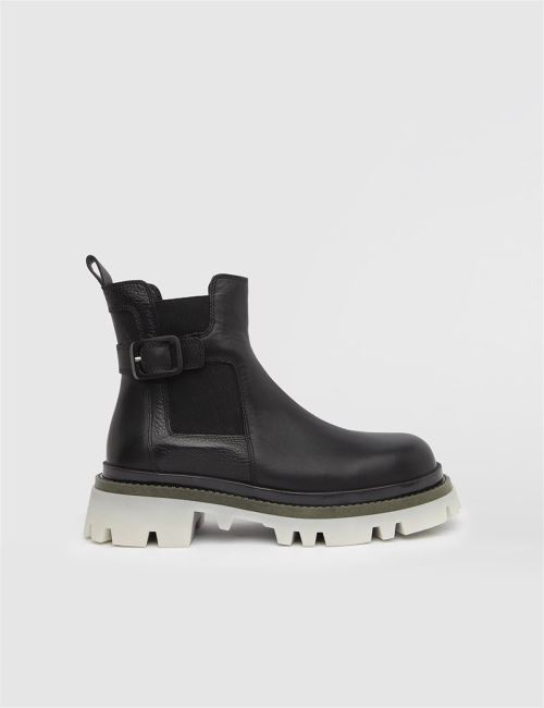 Sedef Jill Hakiki Deri Kadın Siyah Bot 