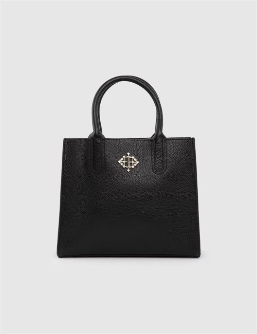 Sedef Wonju Kadın El Çantası Siyah Hakiki Floter Deri 