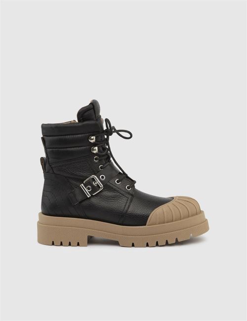 Sedef Deri Kadın Vizon Siyah Bot 